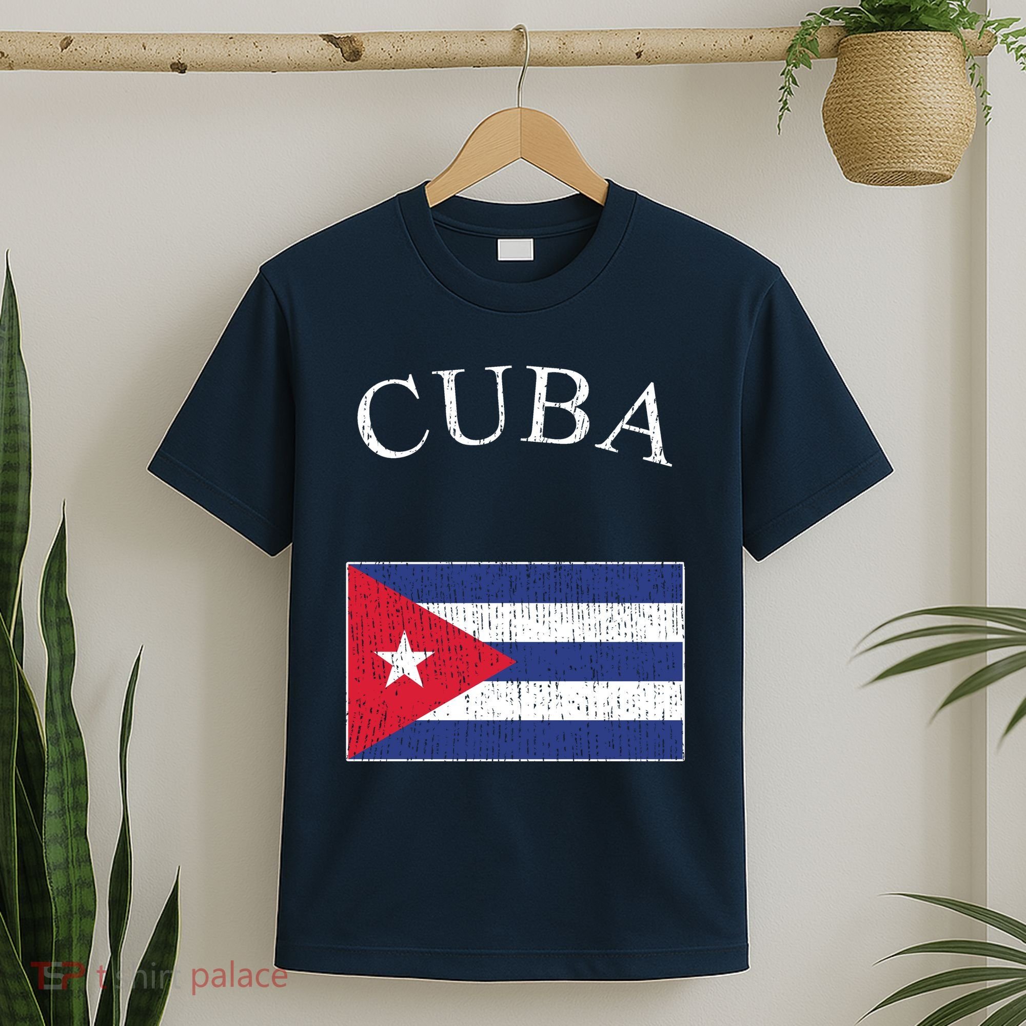 Vintage Sports Design Cuban Flag T-Shirt