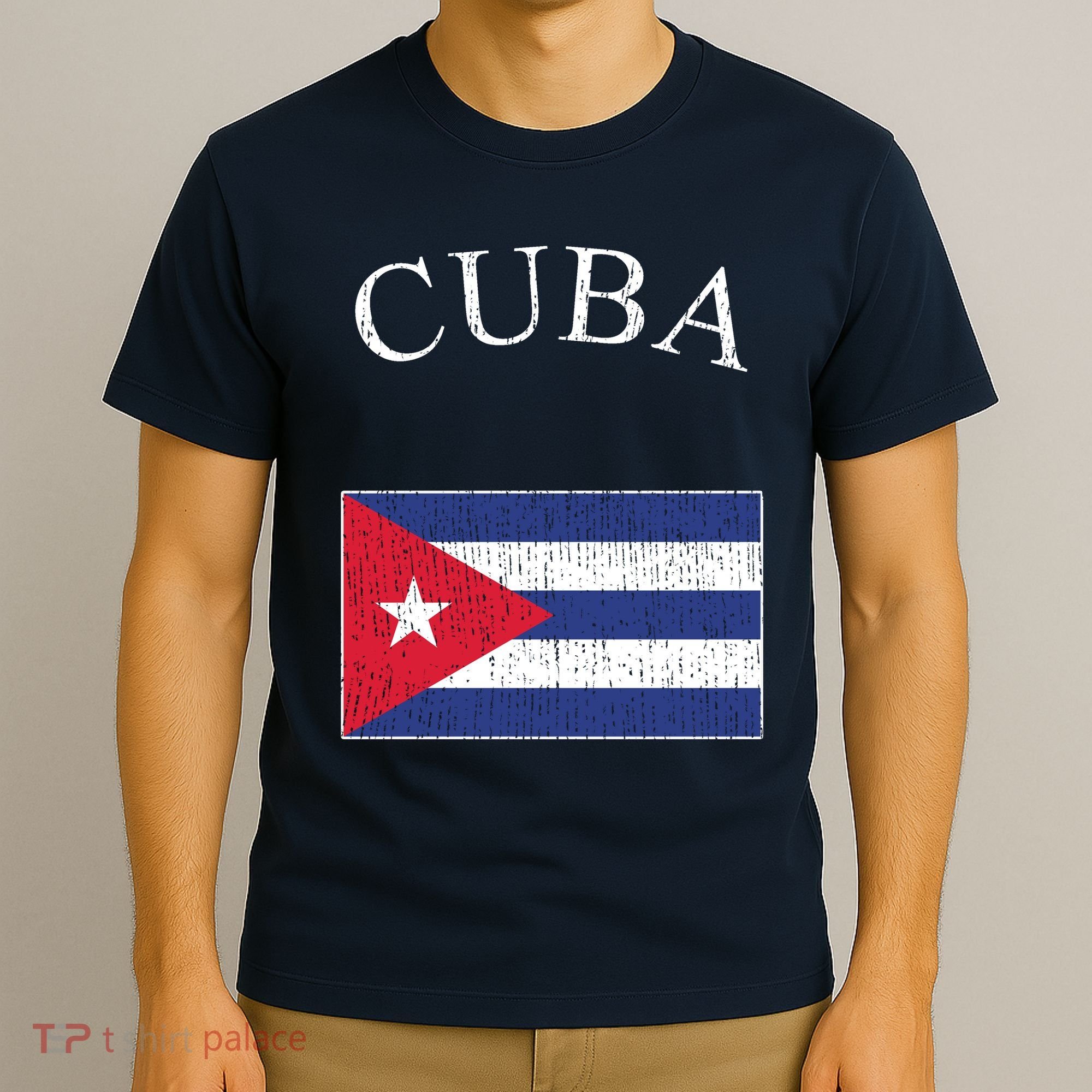 Vintage Sports Design Cuban Flag T-Shirt