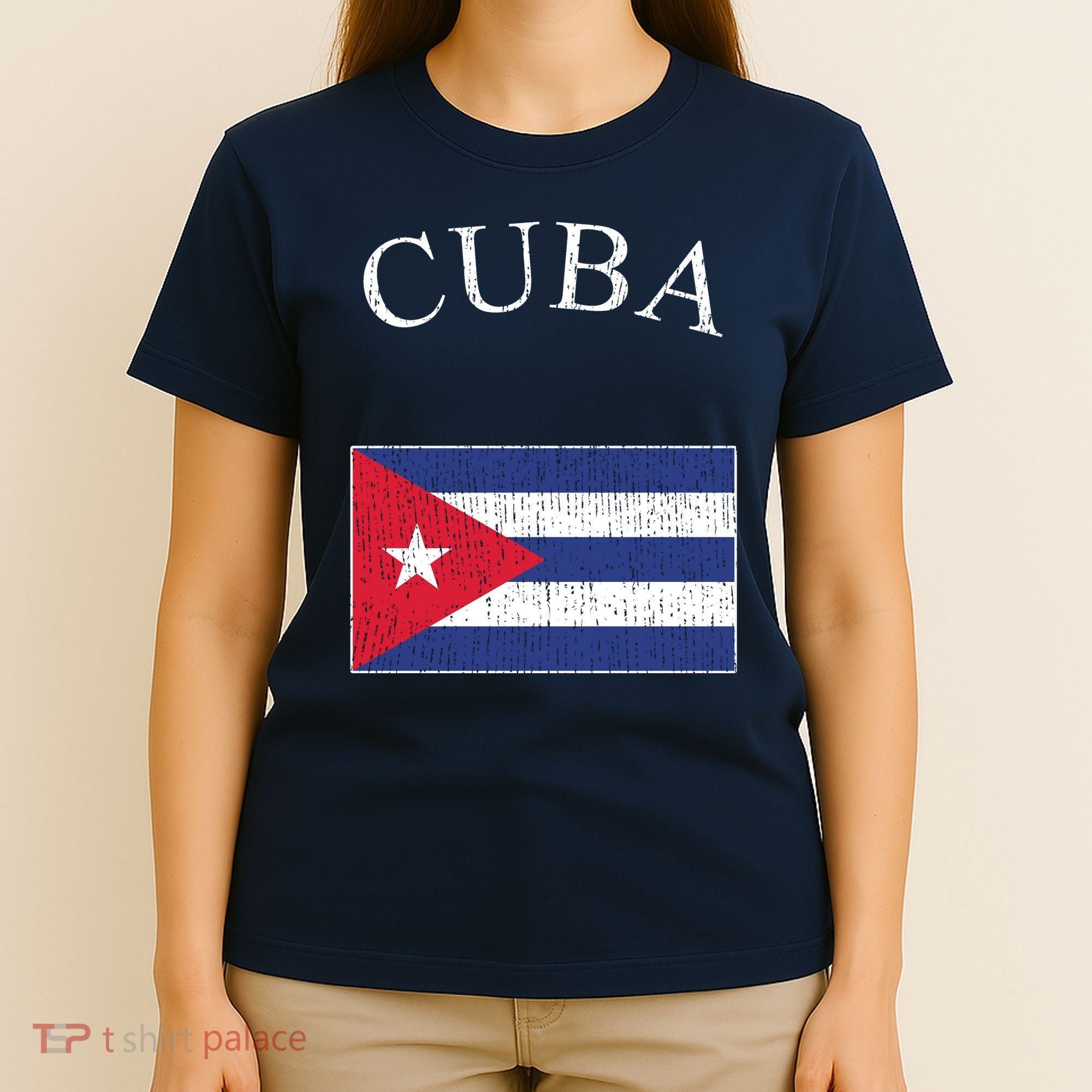 Vintage Sports Design Cuban Flag T-Shirt