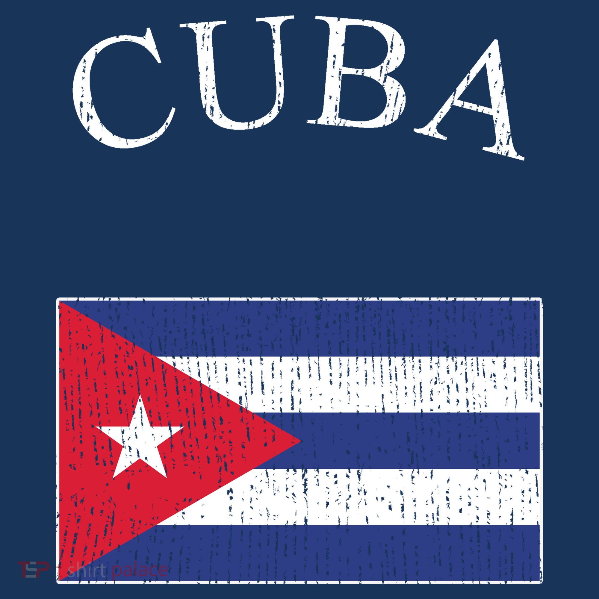 Vintage Sports Design Cuban Flag T-Shirt