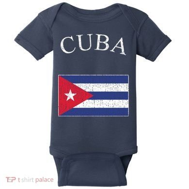 Vintage Sports Design Cuban Flag Baby Bodysuit