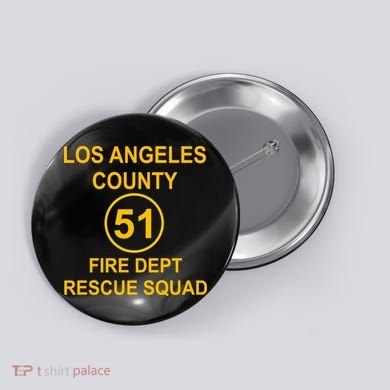 Vintage Squad 51 Fire Dept Button