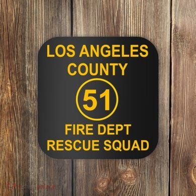Vintage Squad 51 Fire Dept Coaster