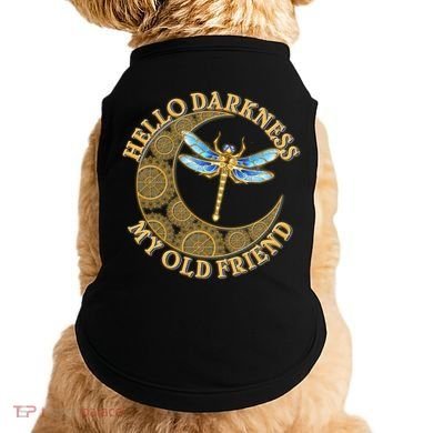 Vintage Steampunk Dragonfly Moon Hello Darkness My Old Friend Doggie Tank
