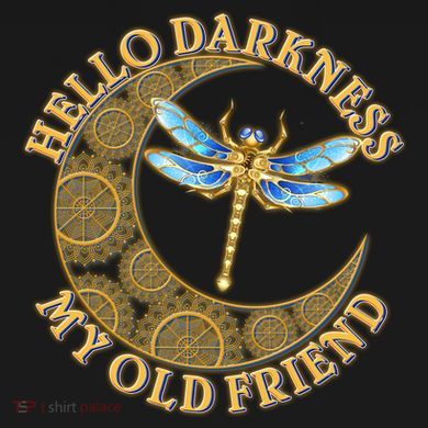 Vintage Steampunk Dragonfly Moon Hello Darkness My Old Friend Coaster