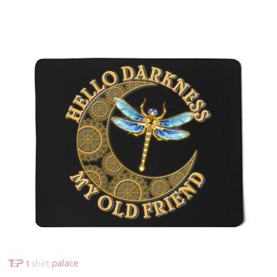 Vintage Steampunk Dragonfly Moon Hello Darkness My Old Friend Mousepad