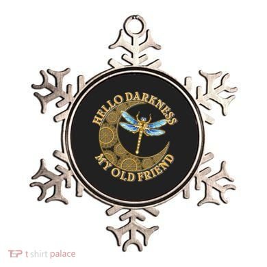 Vintage Steampunk Dragonfly Moon Hello Darkness My Old Friend Ornament