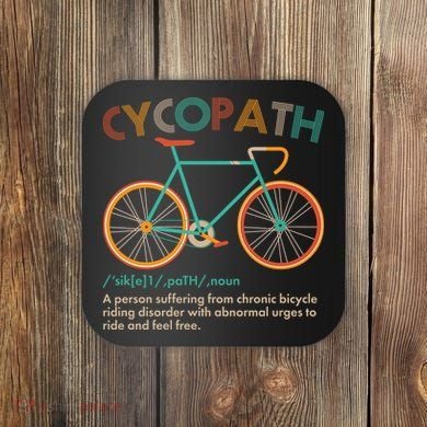Vintage Style Colors Cycopath Definition  Coaster
