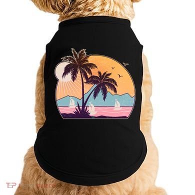 Vintage Summer Beach Emblem Doggie Tank