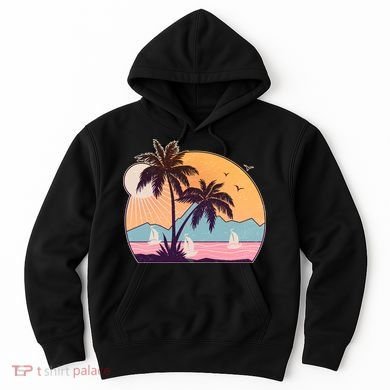 Vintage Summer Beach Emblem Hoodie