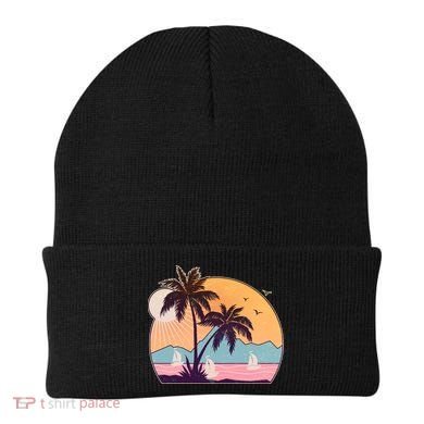 Vintage Summer Beach Emblem Beanie