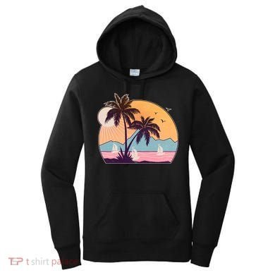 Vintage Summer Beach Emblem Women's Hoodie