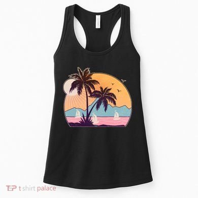 Vintage Summer Beach Emblem Women's Tank Top