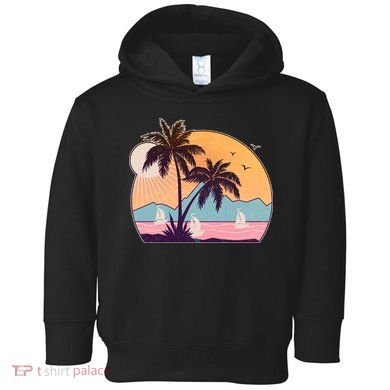 Vintage Summer Beach Emblem Toddler Hoodie
