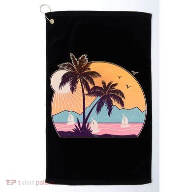 Vintage Summer Beach Emblem Golf Towel