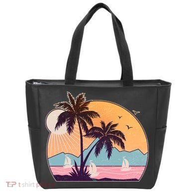 Vintage Summer Beach Emblem Tote Bag