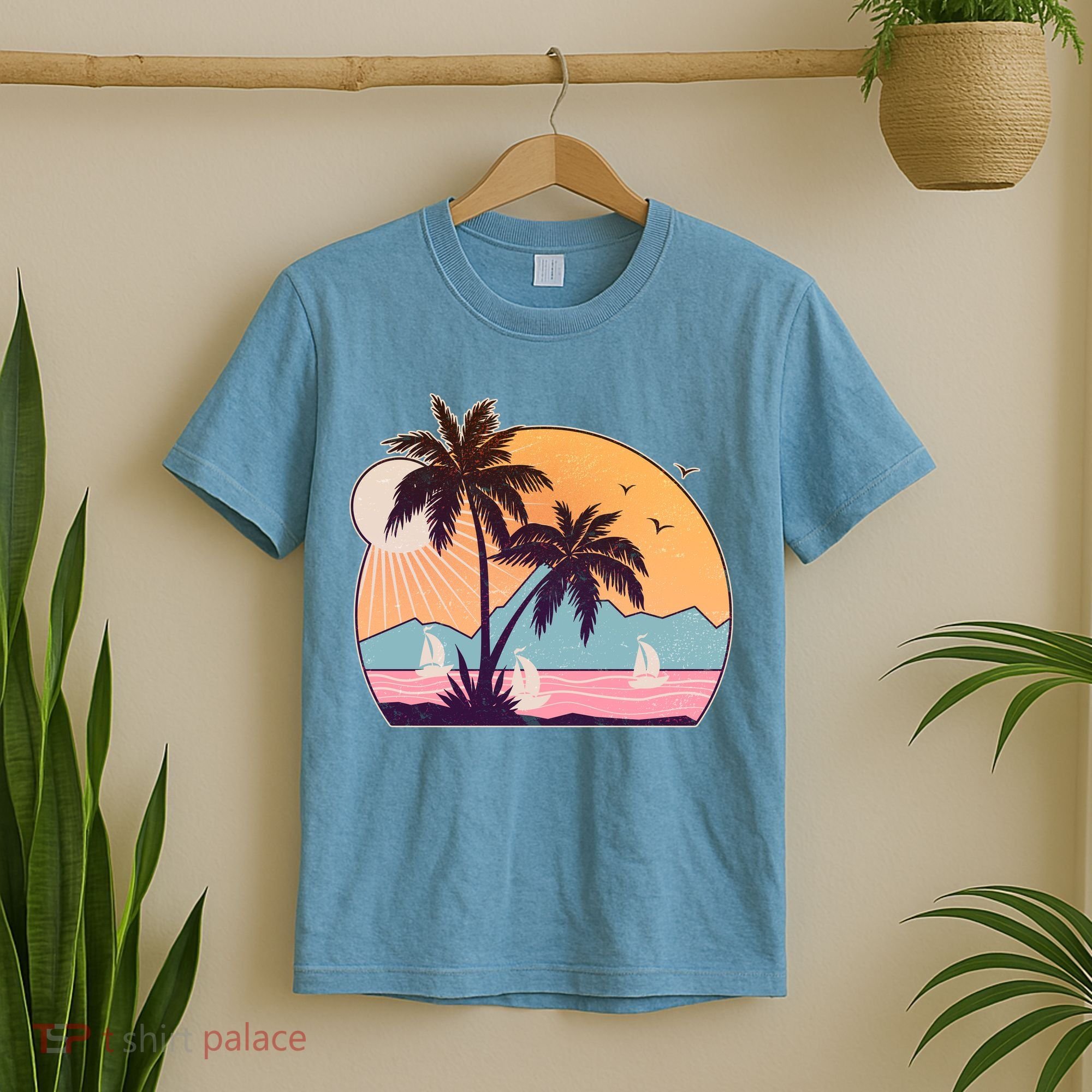 Vintage Summer Beach Emblem T-Shirt