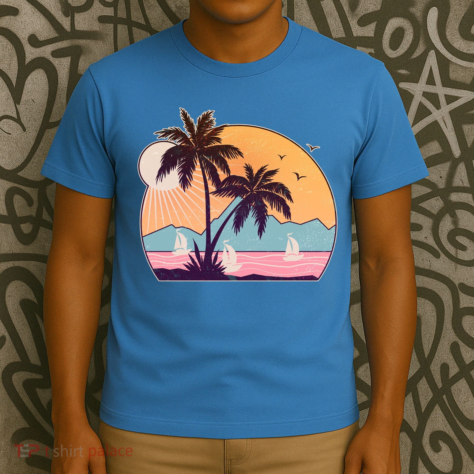 Vintage Summer Beach Emblem T-Shirt