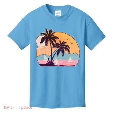 Vintage Summer Beach Emblem Kids T-Shirt