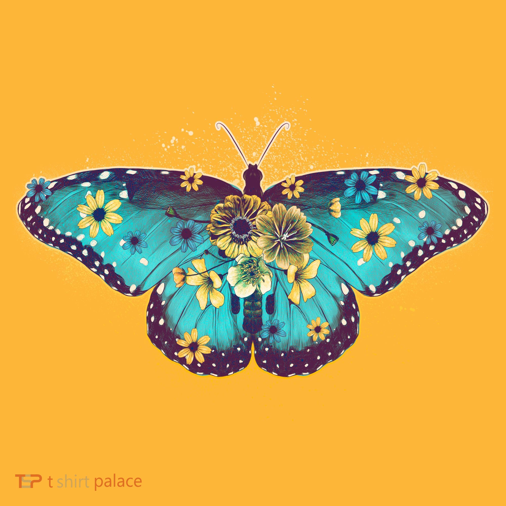 Vintage Summer Flower Floral Butterfly T-Shirt