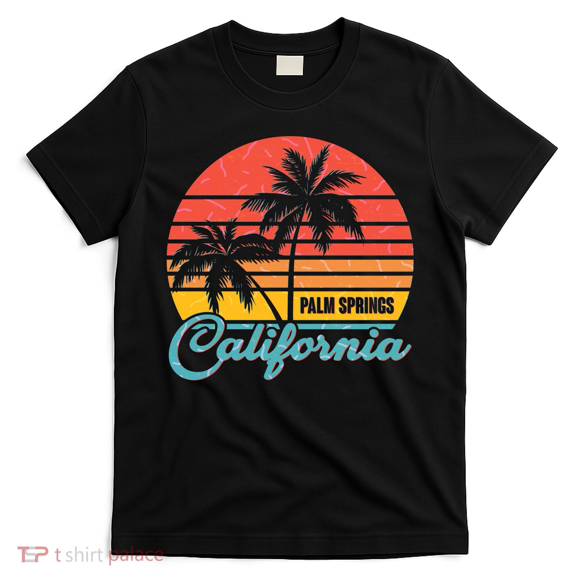 Vintage Sun Palm Trees Palm Springs California T-Shirt