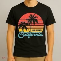 Vintage Sun Palm Trees Palm Springs California T-Shirt thumb 3