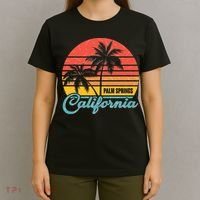 Vintage Sun Palm Trees Palm Springs California T-Shirt thumb 4