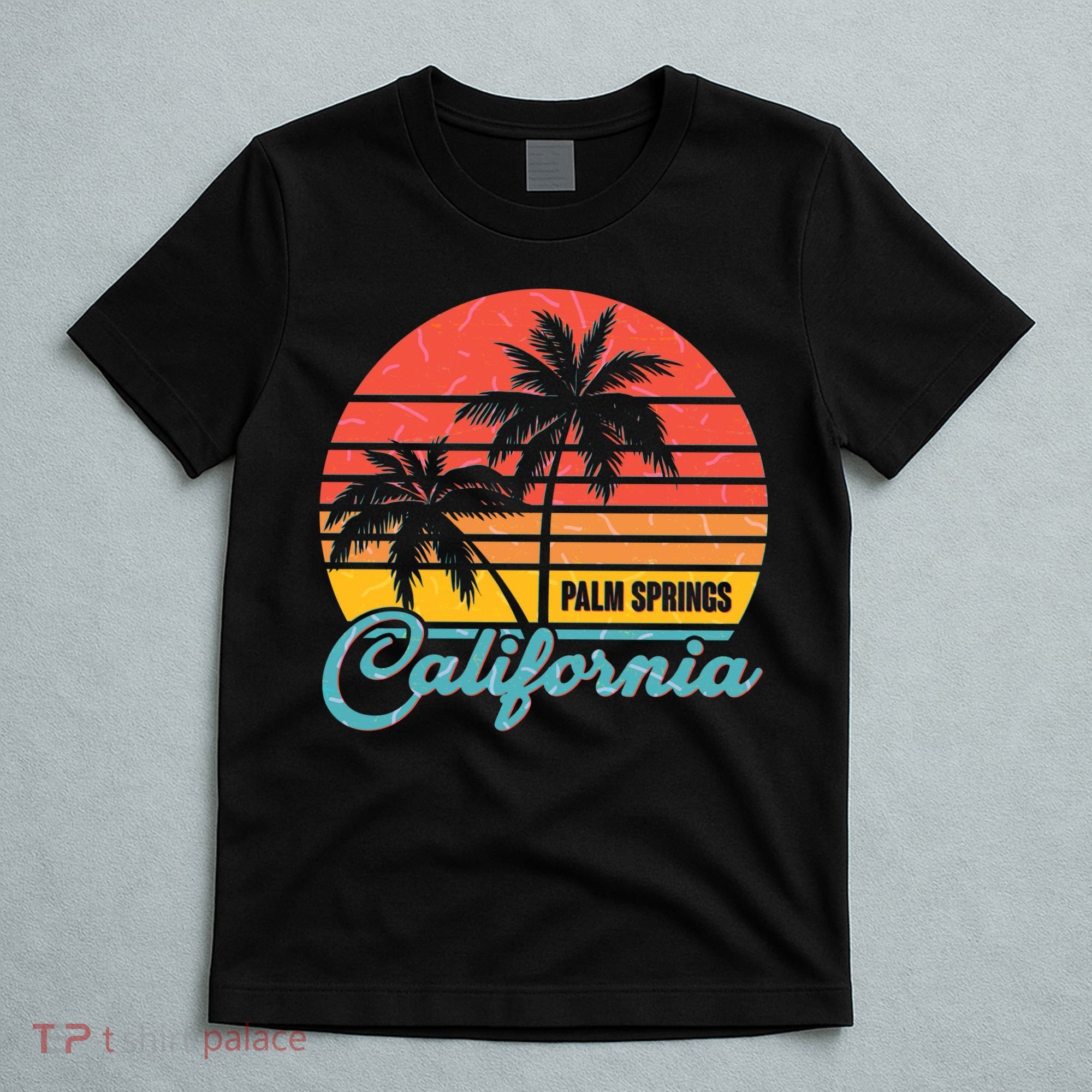Vintage Sun Palm Trees Palm Springs California T-Shirt