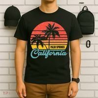 Vintage Sun Palm Trees Palm Springs California T-Shirt thumb 6