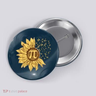 Vintage Sunflower Pi 3.14 Button