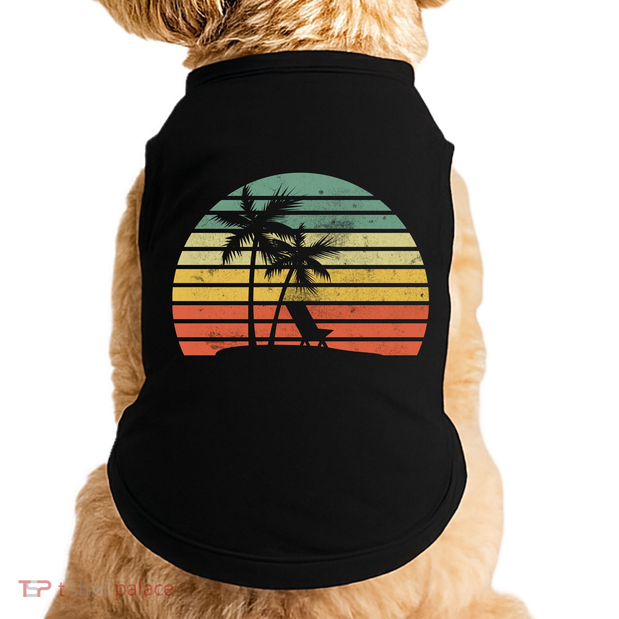 Vintage Sunset Beach   Doggie Tank