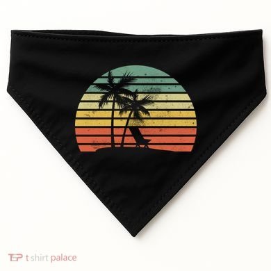 Vintage Sunset Beach   USA-Made Doggie Bandana