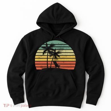 Vintage Sunset Beach   Hoodie