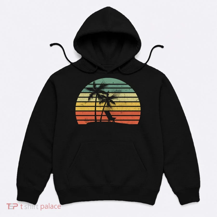 Vintage Sunset Beach   Hoodie