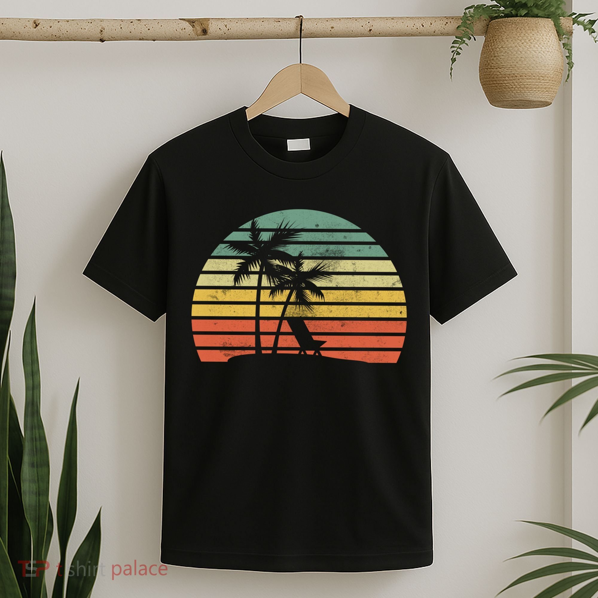 Vintage Sunset Beach   T-Shirt