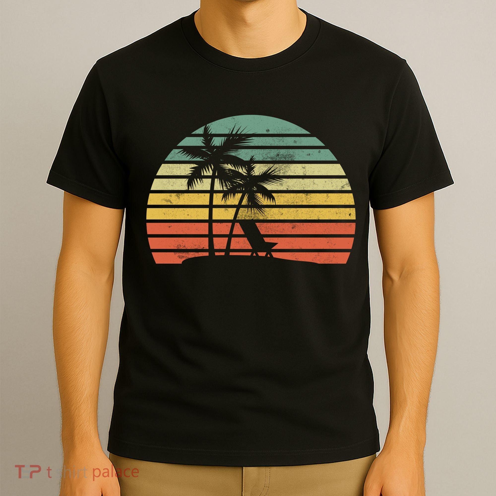 Vintage Sunset Beach   T-Shirt