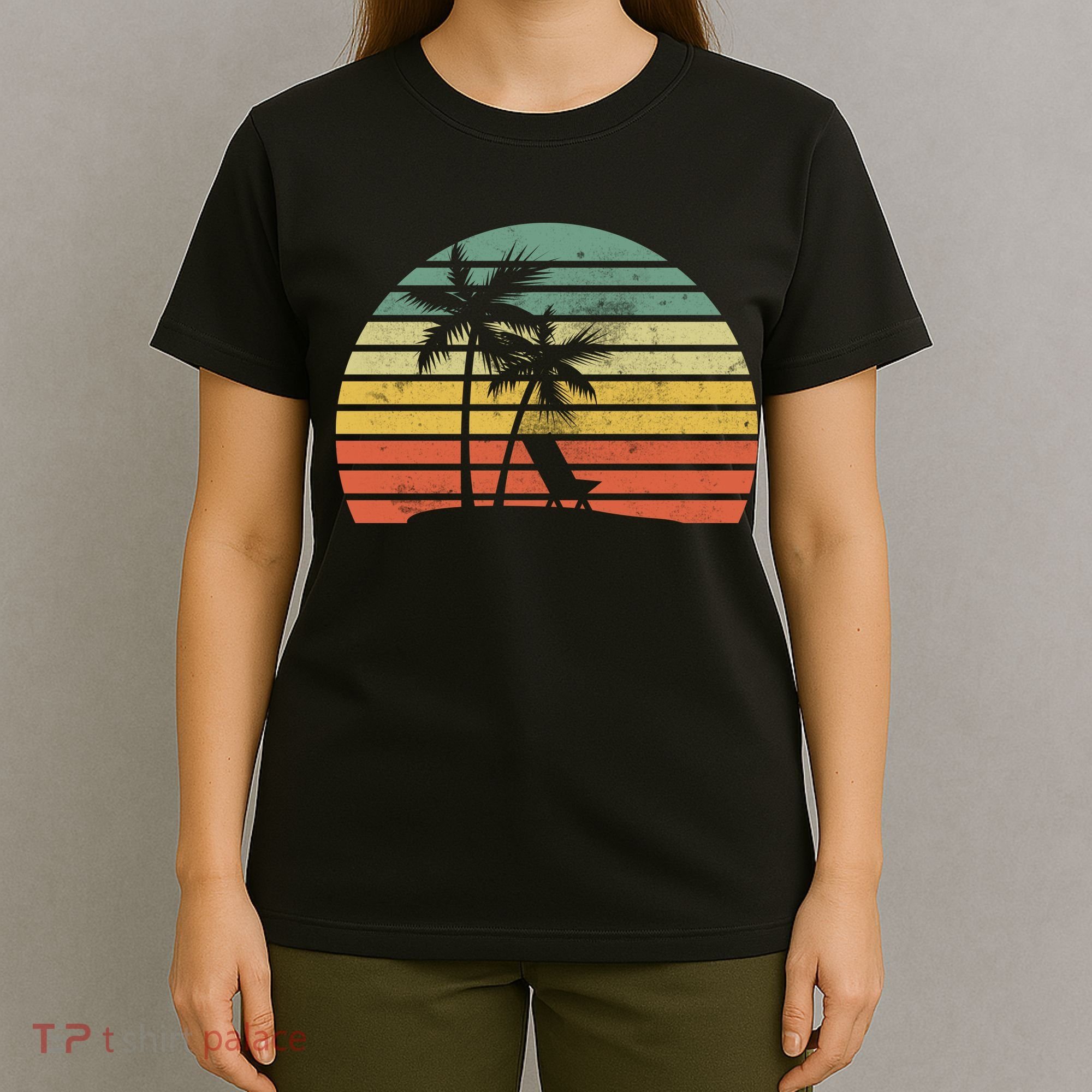 Vintage Sunset Beach   T-Shirt