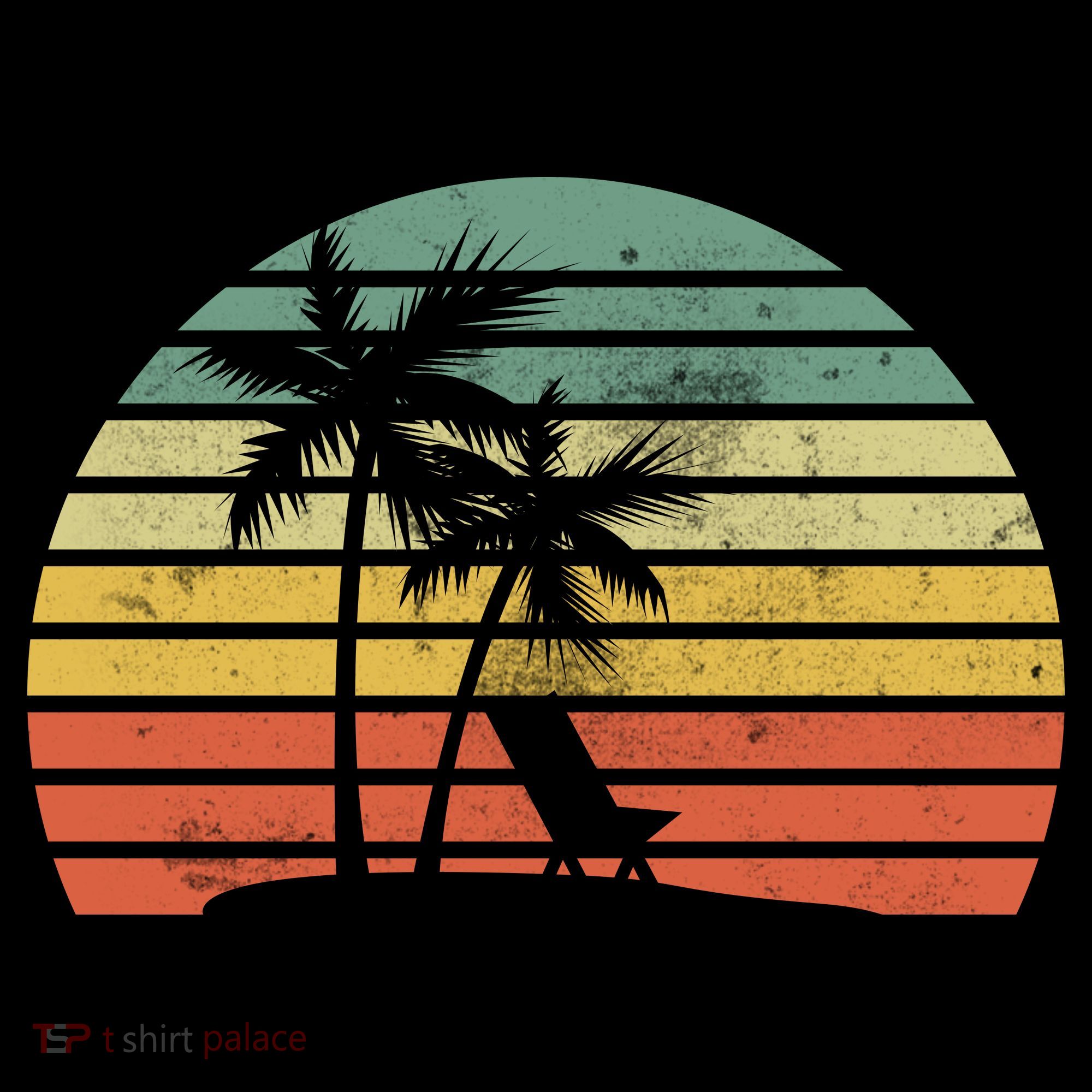 Vintage Sunset Beach   T-Shirt