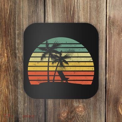 Vintage Sunset Beach   Coaster
