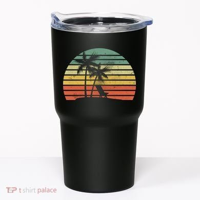 Vintage Sunset Beach   Tumbler