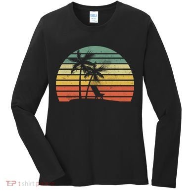 Vintage Sunset Beach   Women's Long Sleeve Shirt
