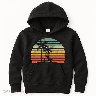 Vintage Sunset Beach   Kids Hoodie