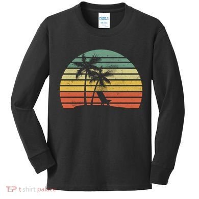 Vintage Sunset Beach   Kids Long Sleeve Shirt