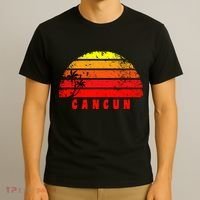 Vintage Sunset Cancun Mexico Palm Tree T-Shirt thumb 3