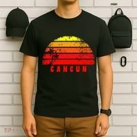 Vintage Sunset Cancun Mexico Palm Tree T-Shirt thumb 6