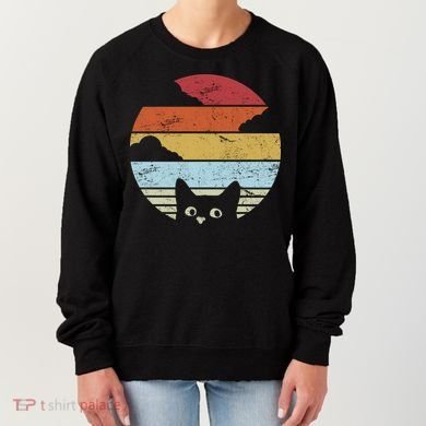 Vintage Sunset Cat Women's Sweatshirt