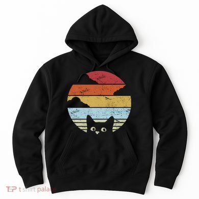 Vintage Sunset Cat Hoodie