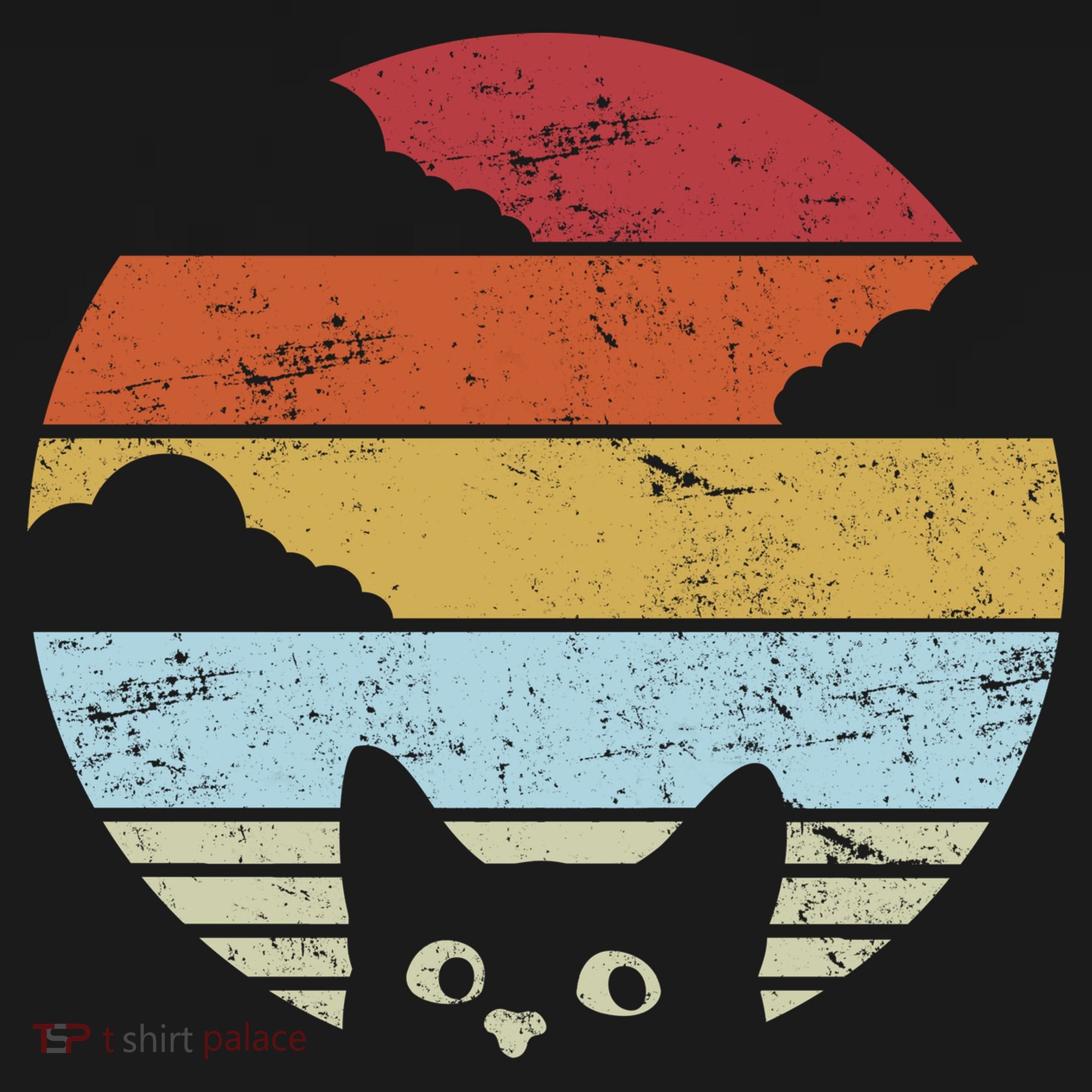 Vintage Sunset Cat Hoodie