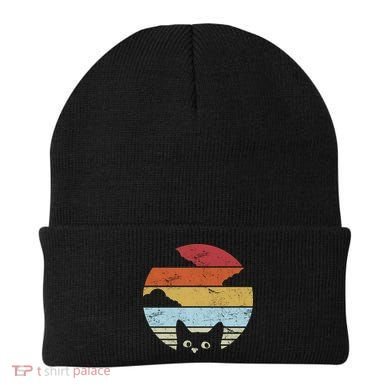 Vintage Sunset Cat Beanie