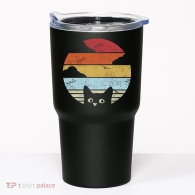 Vintage Sunset Cat Tumbler